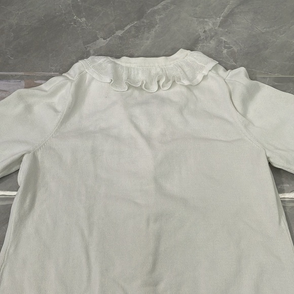 Women's Coldwater Creek Ruffled Button Up Cardigan Sweater Medium - Picture 12 of 16